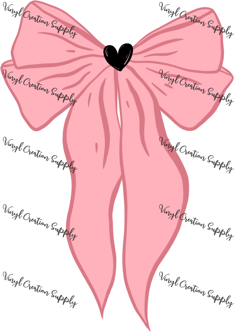 Black Heart Pink Bow Combo - Vinyl Creation Supply