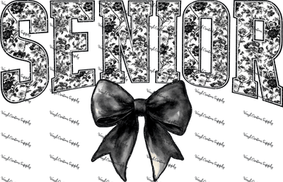 Black Senior Floral - Vinyl Creation Supply