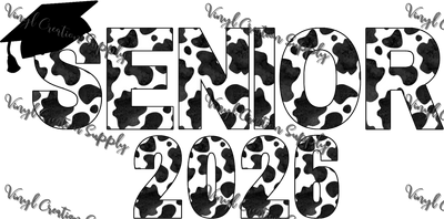 Black White Cow Senior 2026 - Vinyl Creation Supply