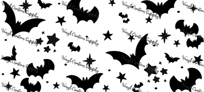 Black Bats – Printed Libby Wrap (9.5" x 4.3" UV DTF) - Vinyl Creation Supply