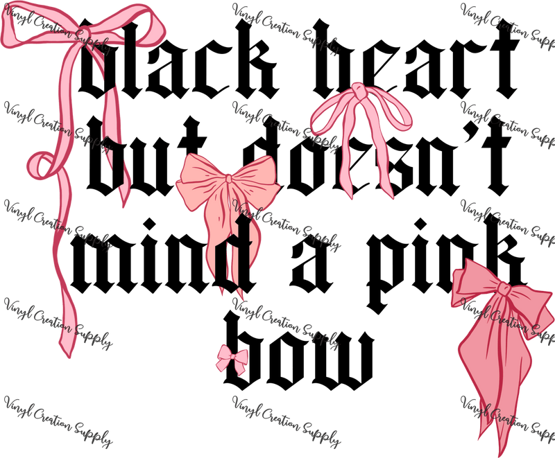 Black Heart Pink Bow Combo - Vinyl Creation Supply