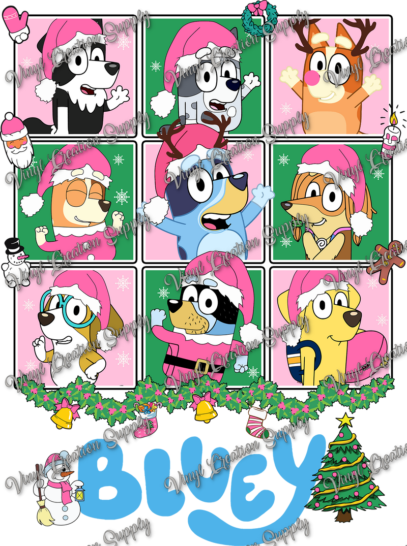 Bluey Character Collage Christmas