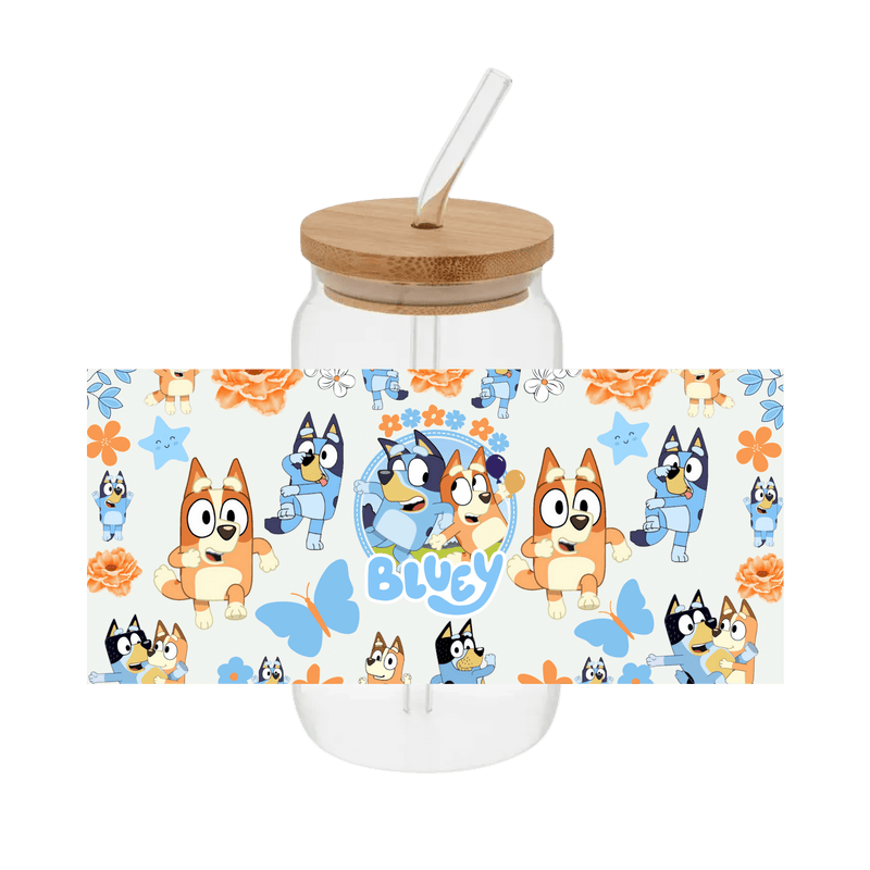 Bluey With Background – Printed Libby Wrap (9.5" x 4.3" UV DTF) - Vinyl Creation Supply