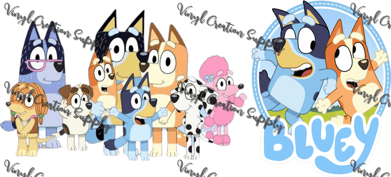 Bluey & Friends – Printed Libby Wrap (9.5" x 4.3" UV DTF) - Vinyl Creation Supply