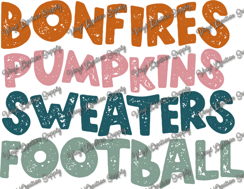 Bonfires Pumpkins Sweaters Football Grunge