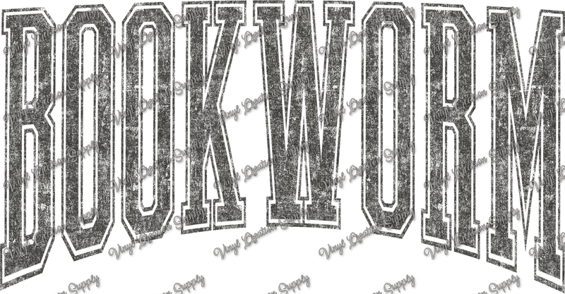 Bookworm Grey Grunge - Vinyl Creation Supply