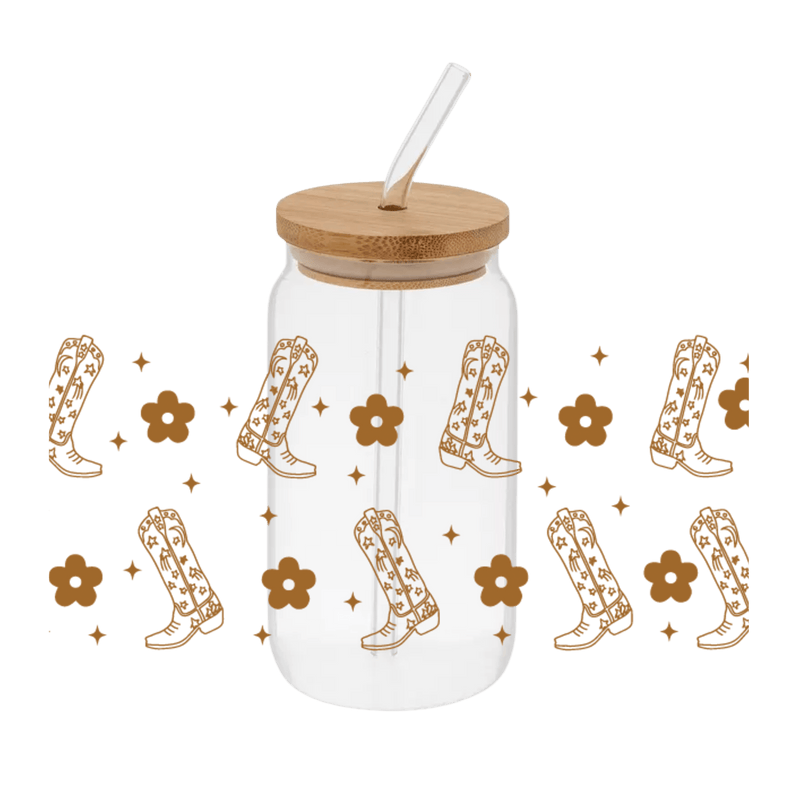 Boots Brown – Printed Libby Wrap (9.5" x 4.3" UV DTF) - Vinyl Creation Supply
