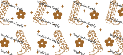 Boots Brown – Printed Libby Wrap (9.5" x 4.3" UV DTF) - Vinyl Creation Supply