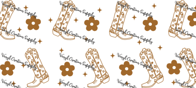 Boots Brown – Printed Libby Wrap (9.5" x 4.3" UV DTF) - Vinyl Creation Supply