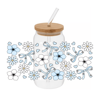 Bows & Flowers – Printed Libby Wrap (9.5" x 4.3" UV DTF) - Vinyl Creation Supply