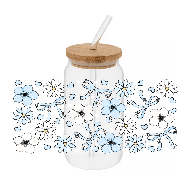 Bows & Flowers – Printed Libby Wrap (9.5" x 4.3" UV DTF) - Vinyl Creation Supply
