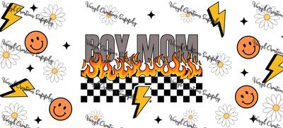 Boy Mom Fire – Printed Libby Wrap (9.5" x 4.3" UV DTF) - Vinyl Creation Supply