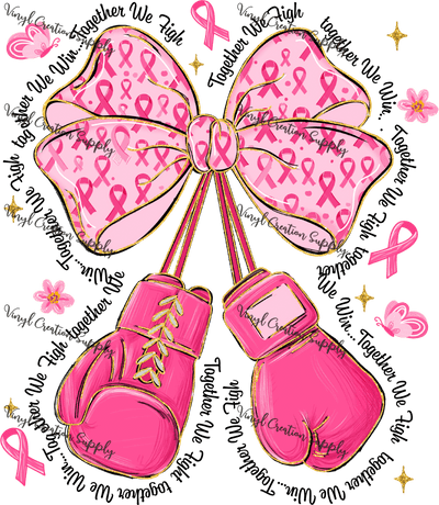 Breast Cancer Bow Boxing Gloves - Vinyl Creation Supply