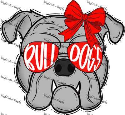 Bulldogs Red Bow Glasses - Vinyl Creation Supply
