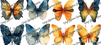 Butterflies 2– Printed Libby Wrap (9.5" x 4.3" UV DTF) - Vinyl Creation Supply