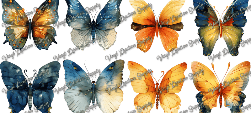 Butterflies 2– Printed Libby Wrap (9.5" x 4.3" UV DTF) - Vinyl Creation Supply