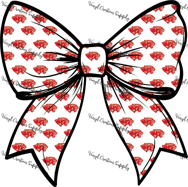 CC Panthers Logo Bow - Vinyl Creation Supply