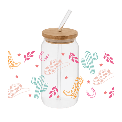 Cactus Western Wrap – Printed Libby Wrap (9.5" x 4.3" UV DTF) - Vinyl Creation Supply