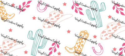 Cactus Western Wrap – Printed Libby Wrap (9.5" x 4.3" UV DTF) - Vinyl Creation Supply