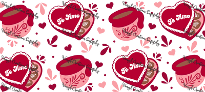 Cafecito Amor – Printed Libby Wrap (9.5" x 4.3" UV DTF) - Vinyl Creation Supply