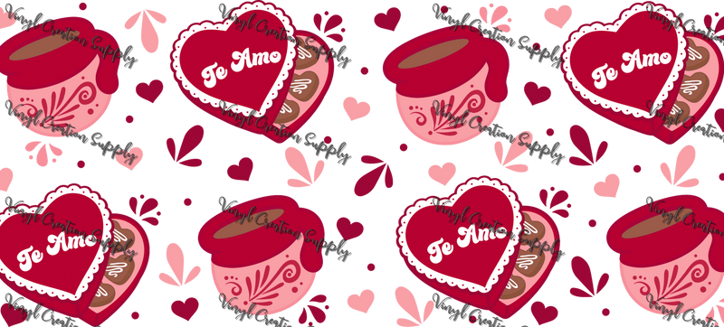 Cafecito Amor – Printed Libby Wrap (9.5" x 4.3" UV DTF) - Vinyl Creation Supply