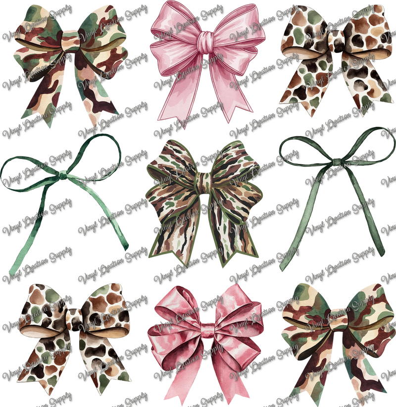 Camo & Pink Bow Collage