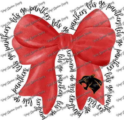Caney Creek Panthers Bow Black Text - Vinyl Creation Supply