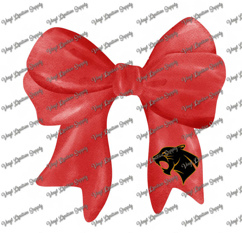Caney Creek Panthers Bow White Text - Vinyl Creation Supply