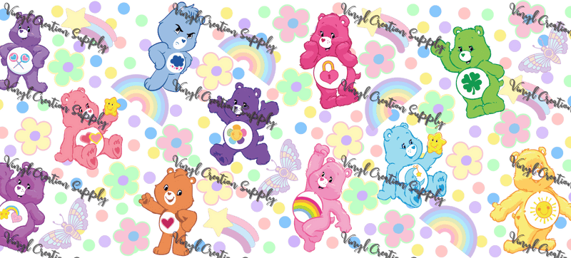 Care Bears – Printed Libby Wrap (9.5" x 4.3" UV DTF) - Vinyl Creation Supply