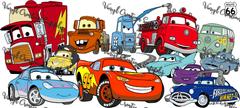 Cars Wrap – Printed Libby Wrap (9.5" x 4.3" UV DTF) - Vinyl Creation Supply