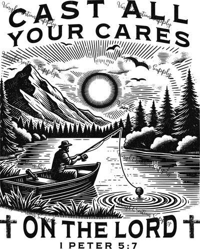 Cast All Your Cares Black - Vinyl Creation Supply