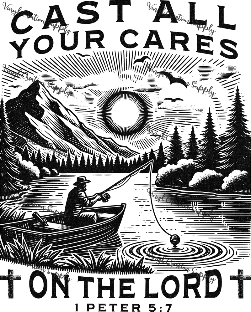 Cast All Your Cares Black - Vinyl Creation Supply