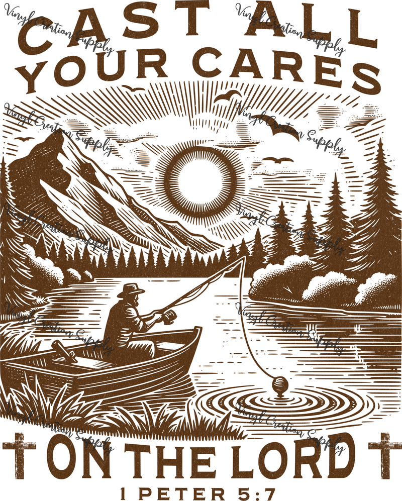 Cast All Your Cares Brown - Vinyl Creation Supply