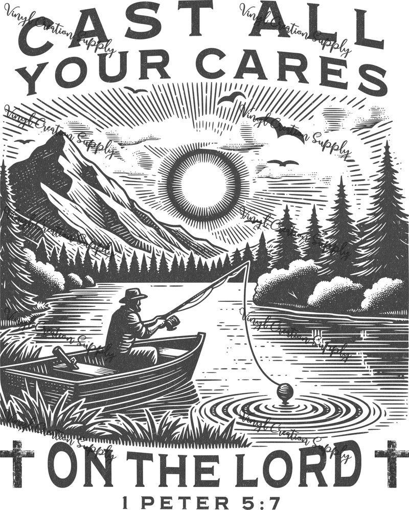 Cast All Your Cares Grey - Vinyl Creation Supply