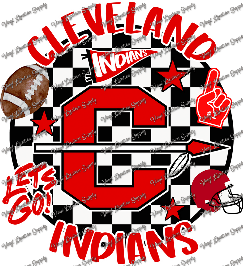 Checkered Circle Cleveland Indians - Vinyl Creation Supply