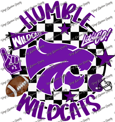 Checkered Circle Humble Wildcats - Vinyl Creation Supply