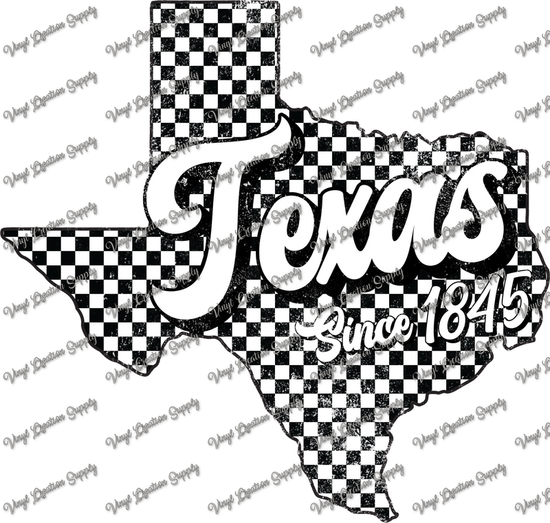 Checkered Texas Since 1845 Grunge