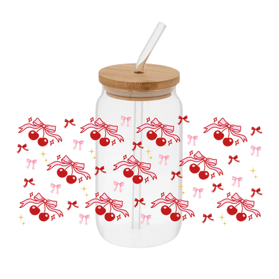 Cherry Coquette – Printed Libby Wrap (9.5" x 4.3" UV DTF) - Vinyl Creation Supply