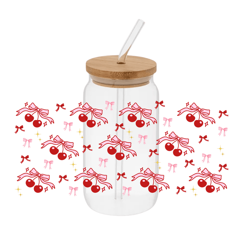 Cherry Coquette – Printed Libby Wrap (9.5" x 4.3" UV DTF) - Vinyl Creation Supply