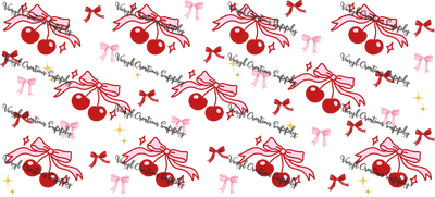 Cherry Coquette – Printed Libby Wrap (9.5" x 4.3" UV DTF) - Vinyl Creation Supply