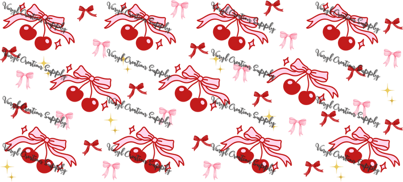 Cherry Coquette – Printed Libby Wrap (9.5" x 4.3" UV DTF) - Vinyl Creation Supply