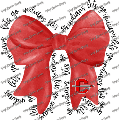 Cleveland Indians Bow Black Text - Vinyl Creation Supply