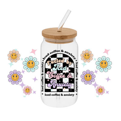 Coffee & Anxiety– Printed Libby Wrap (9.5" x 4.3" UV DTF) - Vinyl Creation Supply