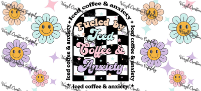 Coffee & Anxiety– Printed Libby Wrap (9.5" x 4.3" UV DTF) - Vinyl Creation Supply