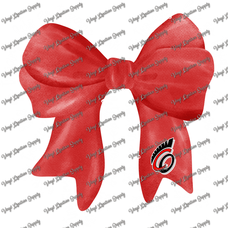 Coldspring Trojans Bow White Text - Vinyl Creation Supply