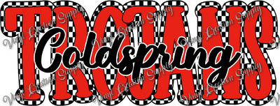 Coldspring Trojans Checkered - Vinyl Creation Supply