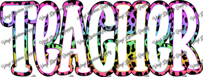 Colorful Cheetah Teacher - Vinyl Creation Supply