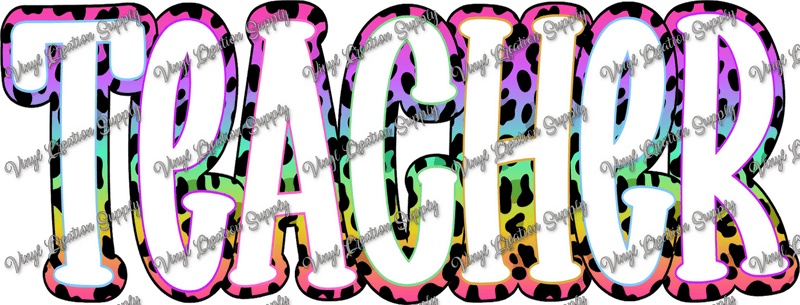 Colorful Cheetah Teacher - Vinyl Creation Supply