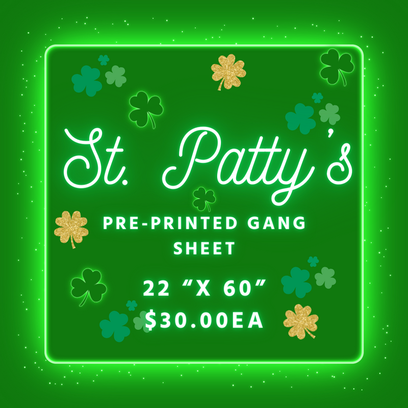 22" x 60" Mystery Pre-Made Gang Sheet-St. Patrick&