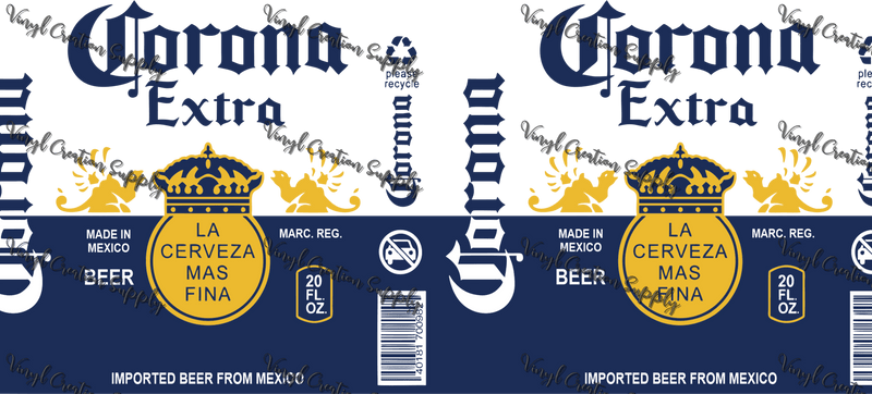 Corona Double Translucent– Printed Libby Wrap (9.5" x 4.3" UV DTF) - Vinyl Creation Supply